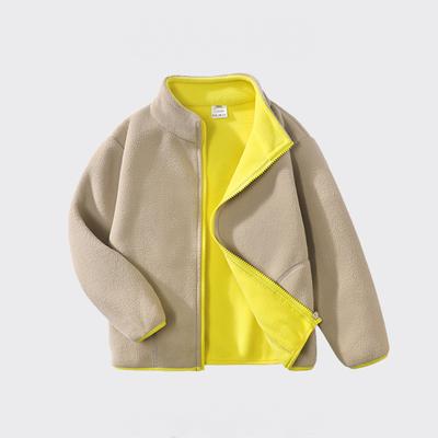 Children's Polar Fleece Coat Thickened Zipper Shirt Double-Sided Collar Fleece Sweater Autumn And Winter Fleece-lined Warm Top