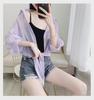 Chiffon Transparent Tulle Sunscreen Shirt - Women's Summer Shawl Tie-Up Short Casual Top