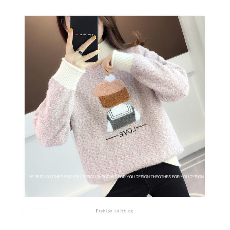 

Водолазка свитер однотонный вязаный пуловер для женщин повседневный свободный крой зимний свитер с длинным рукавом пальто XL