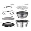 Smokeless Charcoal Grill Set with Tea-Boiling Feature, Ideal for Outdoor and Household Use.