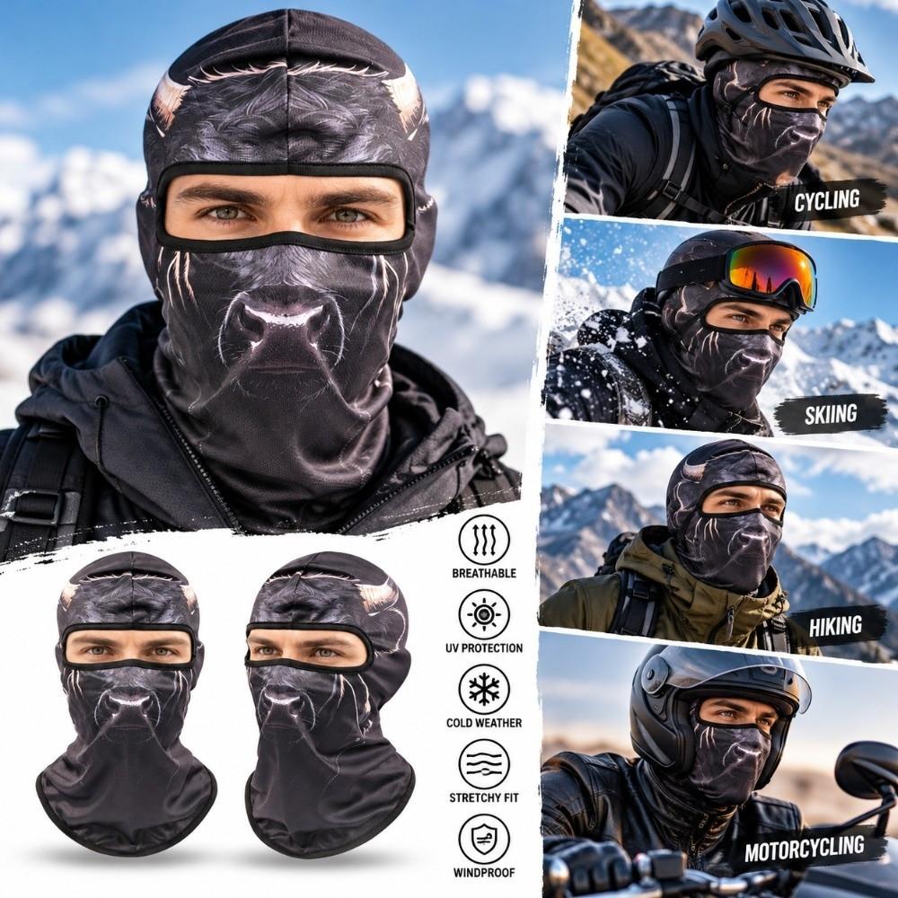 3D Printed Animal Pattern Funny Ski Mask Full Coverage Novelty Headwear  For Men Woman