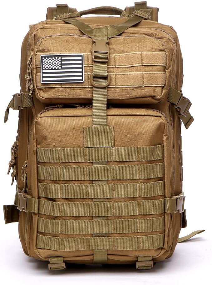[Panavage] 45L Military Backpack, Waterproof, Large Capacity, Rucksack for Men and Women  MOLLE System, Water-Repellent, Hiking, Camping,