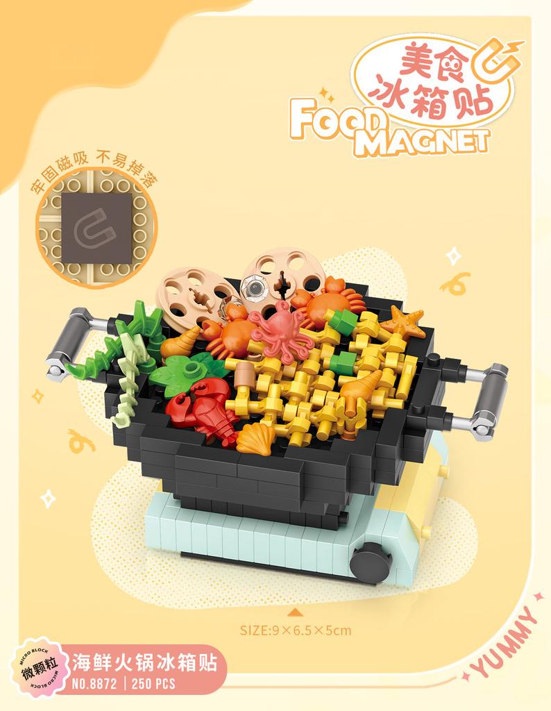 Sushi Blocks Mini Building Set for Children Girls Mirco Brick Desktop Model for Adult Magnet Making Machine for Refrigerator Toy