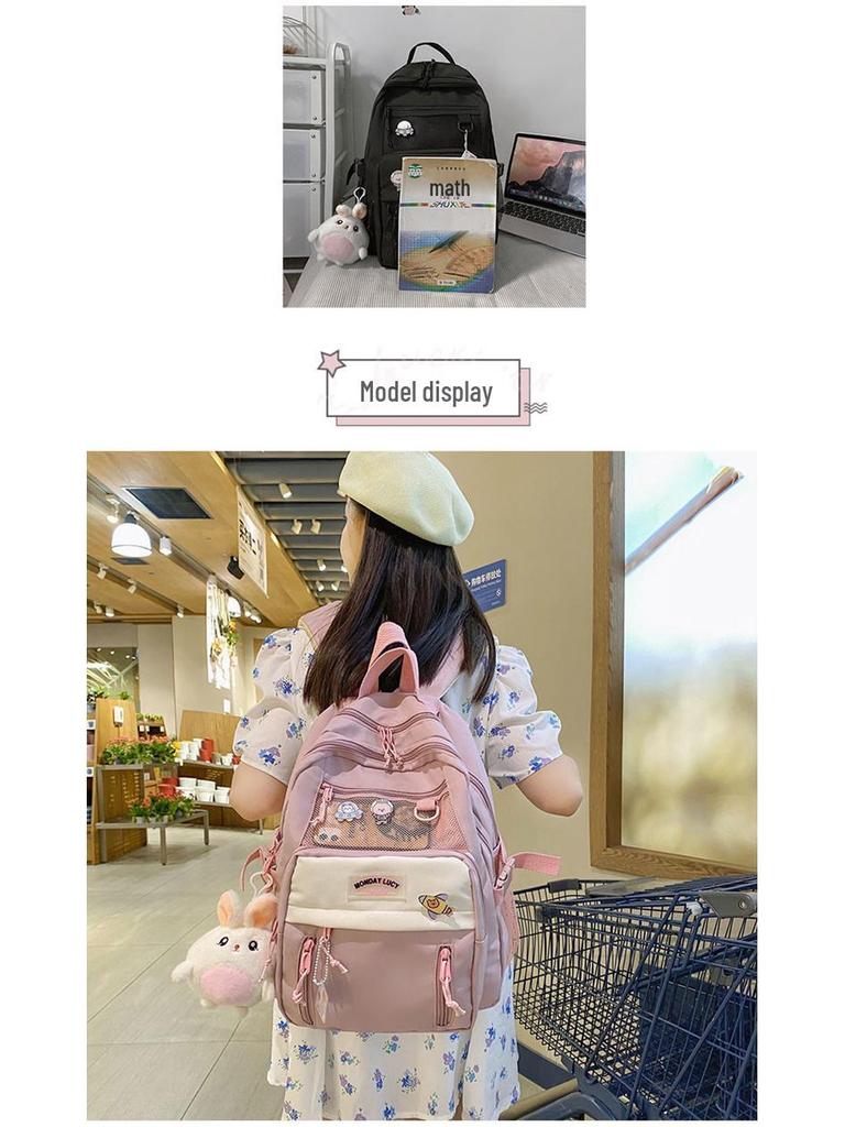 Korean Cartoon Schoolbag for Girls: Stylish Backpack for Elementary To High School Students
