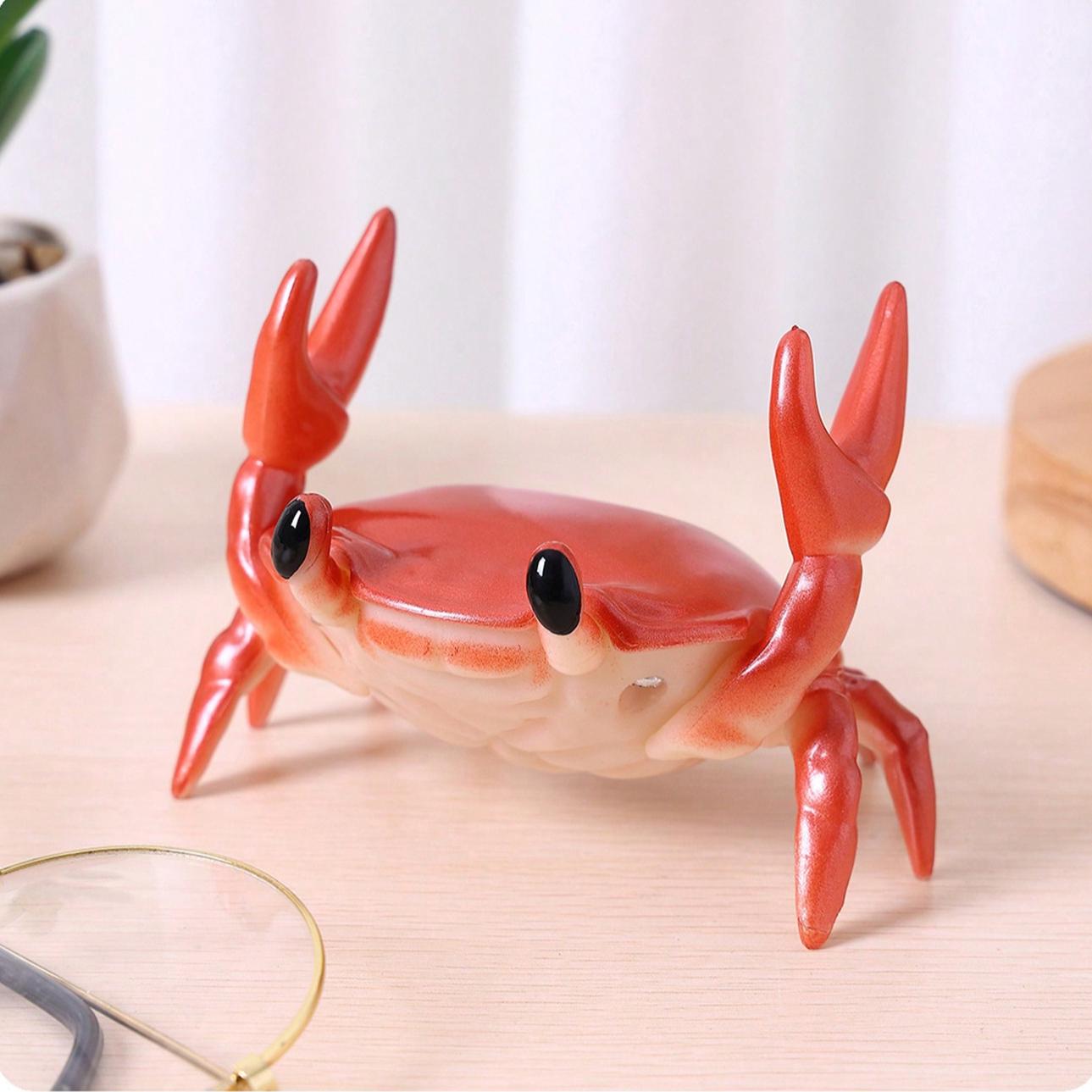 

1pc Crab Shaped Art Decoration, Cartoon Animal Shaped Multifunction Decorative Object For Home Decoration 1PC&A різнокольоровий