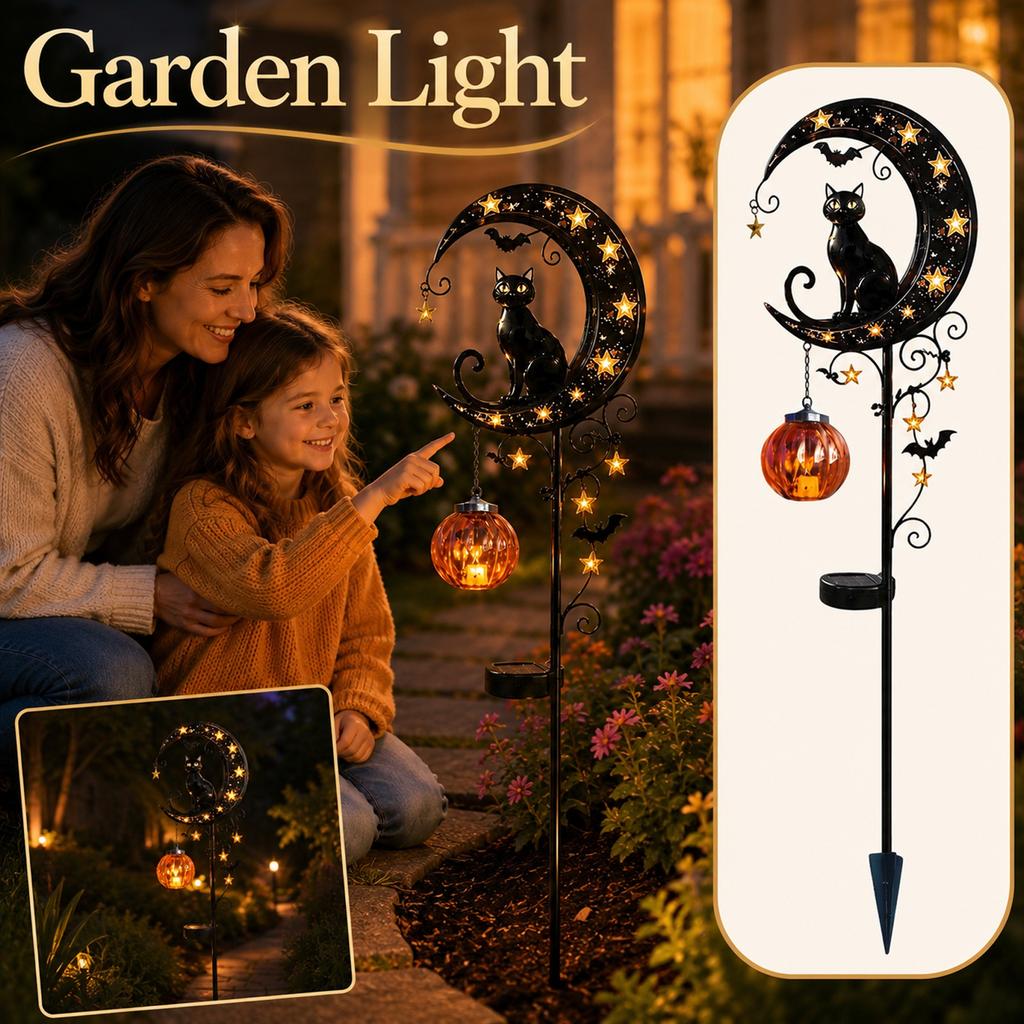 Halloween Kürbis Mond Spießleuchten für Außen Garten Dekoration