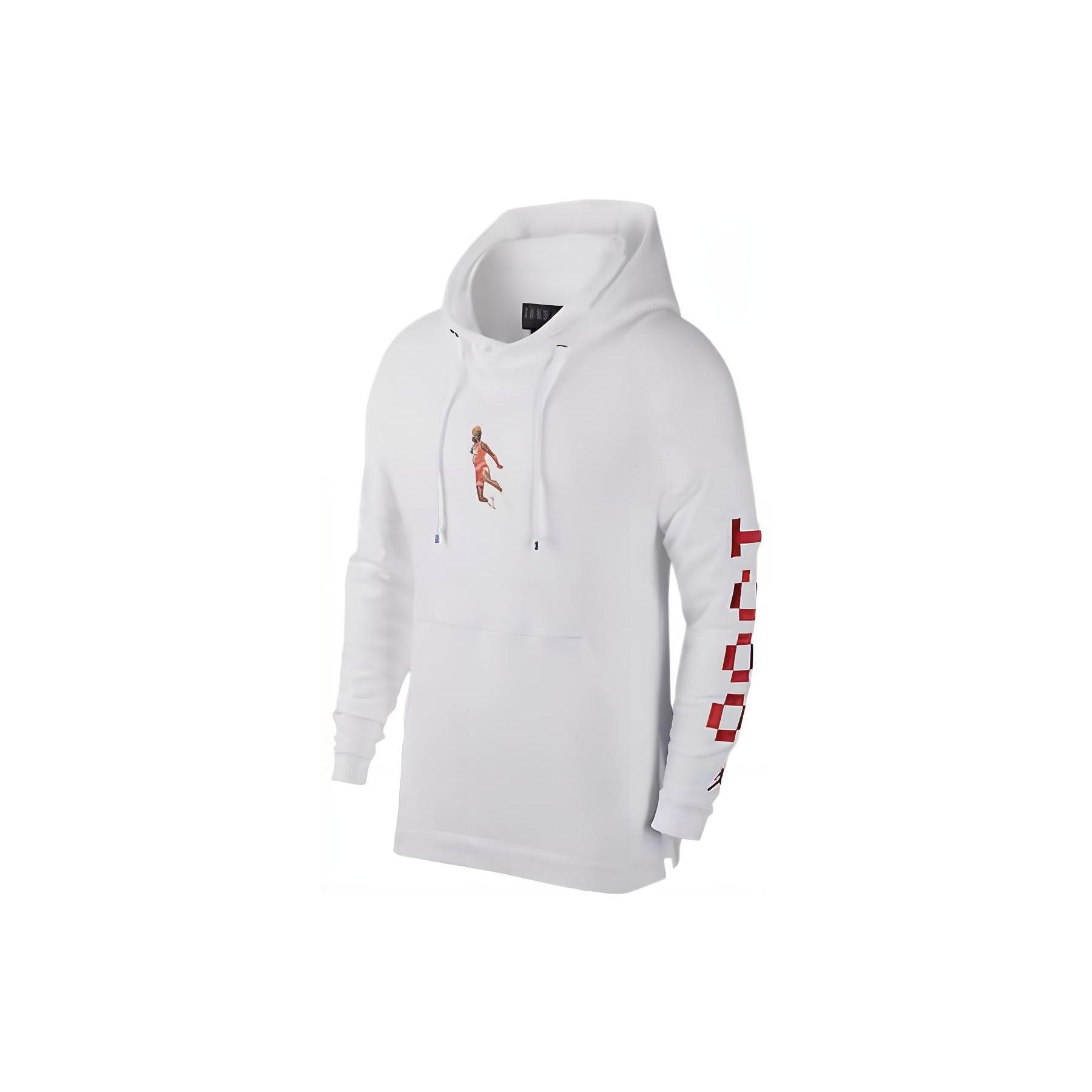 Jordan Sweatshirts Men s White Hooded Moderate Regular AJ0431-100 XL