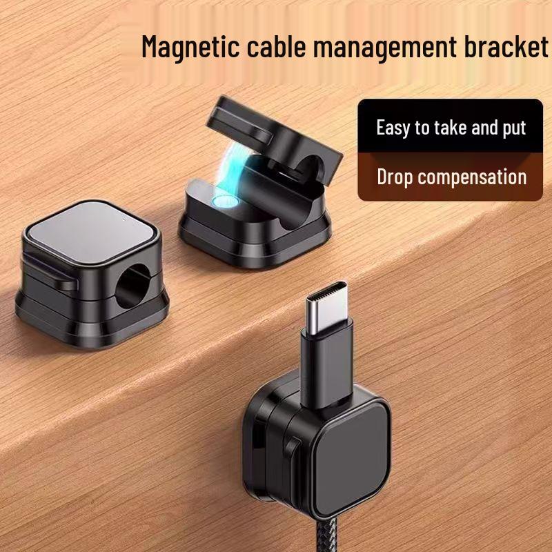 Magnetic Cable Organizer for Desktop & Car - Cable Storage & Phone Charging Clip Holder