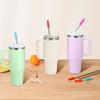 6-Pack of Stanley Metal Straws with Silicone Tips, Stainless Steel Replacement Straws for 40 and 30 Oz. Stanley Tumblers, Reusable Straws with Cleanin