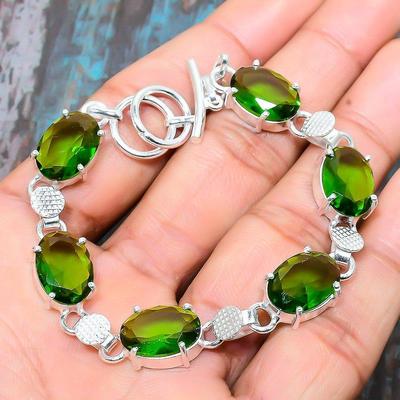 Χειροποίητο γοητευτικό βραχιόλι Peridot Gemstone 925