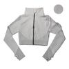 Women's Striped Long Sleeve Yoga Suit - Quick Dry Colorblock Jacket & Crop Top