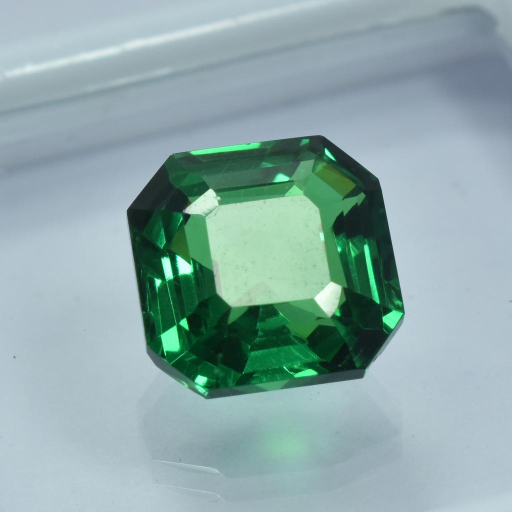 Natural Green Tourmaline Loose Gemstone Square Shape 9.9 ct October Birthstone for Gem Collections