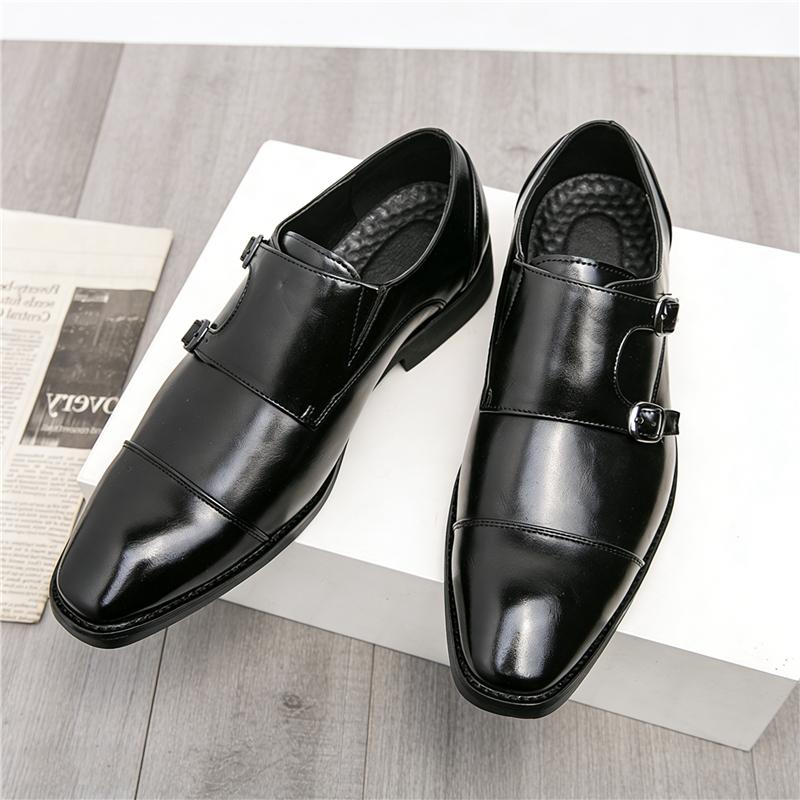 Britain Gentleman Fashion New Black Brown Monk Strap Shoes For Men Formal Wedding Prom Dress Homecoming Sapatos Tenis Masculino