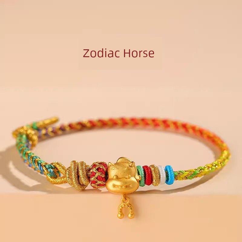 

Гора Путо 2025 год рождения Плетеный браслет из красной веревки на шнурке для ношения Благоприятный для ношения Мужчины и женщины Змея Китайский зодиак Тигр Обезьяна Свинья [Zodiac Horse] Prepare Hand Rope (over Furnace)