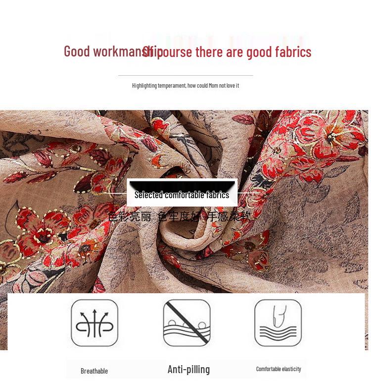 Moda de vară 2025: Set tricou cu mânecă scurtă și bluză cu imprimeu elegant pentru femei de vârstă mijlocie și vârstnice