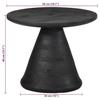 VidaXL Table d'appoint noir Ø50x40 cm bois de manguier massif, bout de canapé, table d'appoint de canapé, table de lampe, 4017535