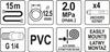 PNE CABLE 12.5mm x 15m ON AUTO REEL YT-24246 YATO