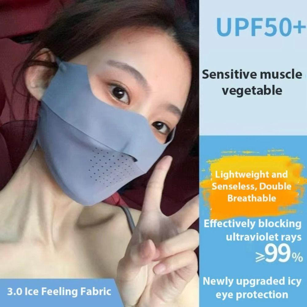 Summer Ice Silk Mask Face Mask Face Gini Mask Adjustable Sunscreen Mask  Fishing