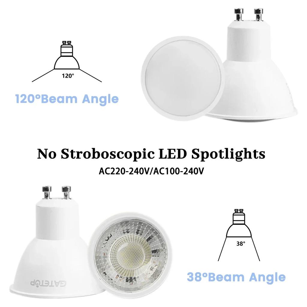5pcs LED GU10 Spot Light 5W 6W 7W 8W 9W Bulb No Fliker GU10 AC220V 120V Replace 40W Halogen Lamp for Home Lighting Derection