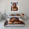 Cute Dog With Curlers Bedding Set For Kids Luxury Gift 3Pcs Digital Print Comforter Set Soft Comfortable Breathable