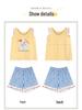 2026 Women's Summer Cotton Pajama Set with Built-in Bra, Cute Cartoon Tank Top & Shorts for Indoors and Outdoors