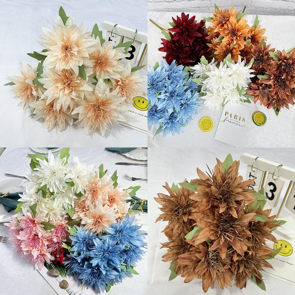 Simulated 7 Heads Multiple Petals Lily Bouquet Artificial Flower For Event Decorations And Home Styling
