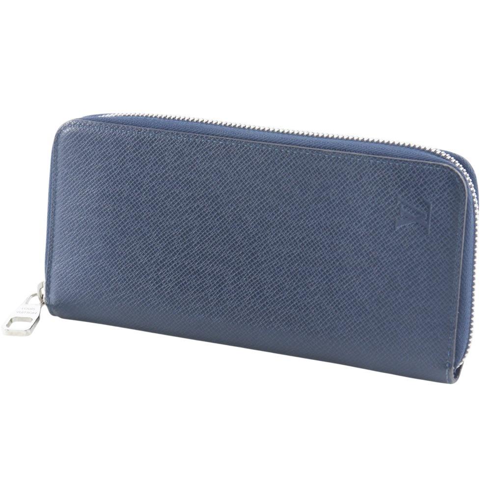 LOUIS VUITTON Zippy Wallet Vertical Purse M32837 Océan Navy blue Taiga mens Used