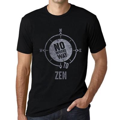 Maglietta vintage da uomo Maglietta grafica No Wrong Way Zen Deep Black