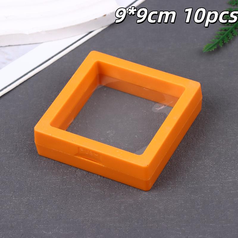 10Pcs Transparent Floating Display Box Plastic Film Jewelry Packaging Box Jewelry Necklace Ring And Collectible Storage Box