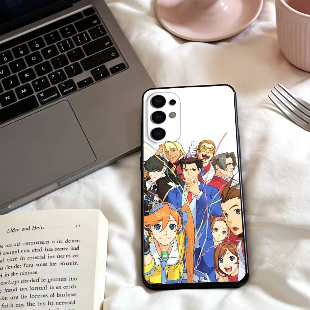 Anime Ace A- Attorney Phone Case For Samsung S25,24,23,22,30,21,10,9,Ultra,Plus,Lite,FE,4,5 G Soft Black Case