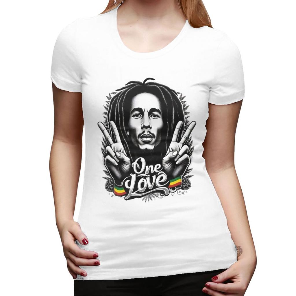 Dámské tričko Bob Marley Reggae s kulatým výstřihem Streetwear Trička Dámská s krátkým rukávem Letní oblečení Topy