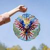 2D Spinning Metal Eagle American Flag Wind Spinner Patriotic Yard Garden Outdoor Decoration Gift