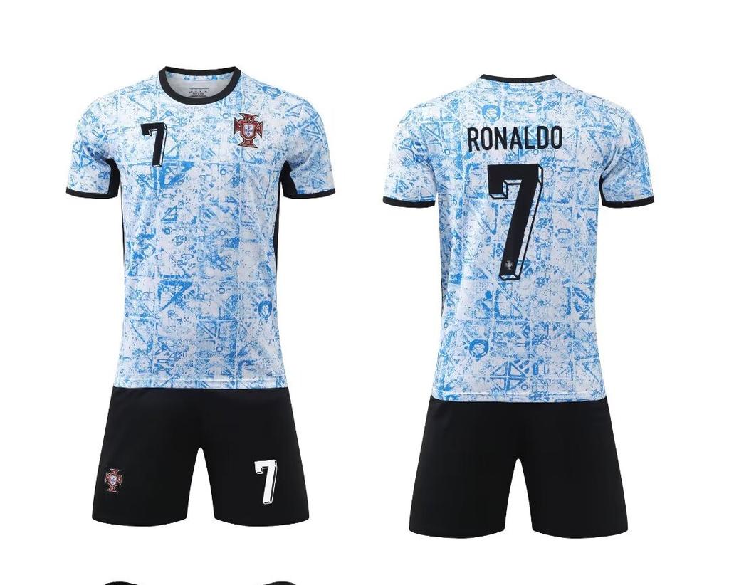24-25 Portugalsko Venkovní č.. 7 Club Fotbalový dres Dětské oblečení Pánská/Dámská sada Velikost 14-3XL
