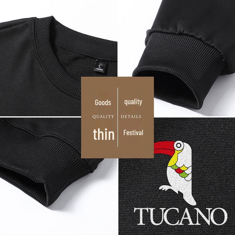 TUCANO Men's Classic Solid Crew Neck Long Sleeve Sweatshirt