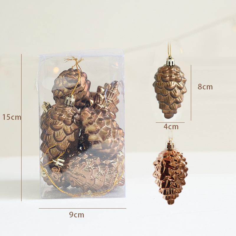Christmas Nordic style Christmas electroplating gift box pendant Christmas tree star decoration pine cone box pendant