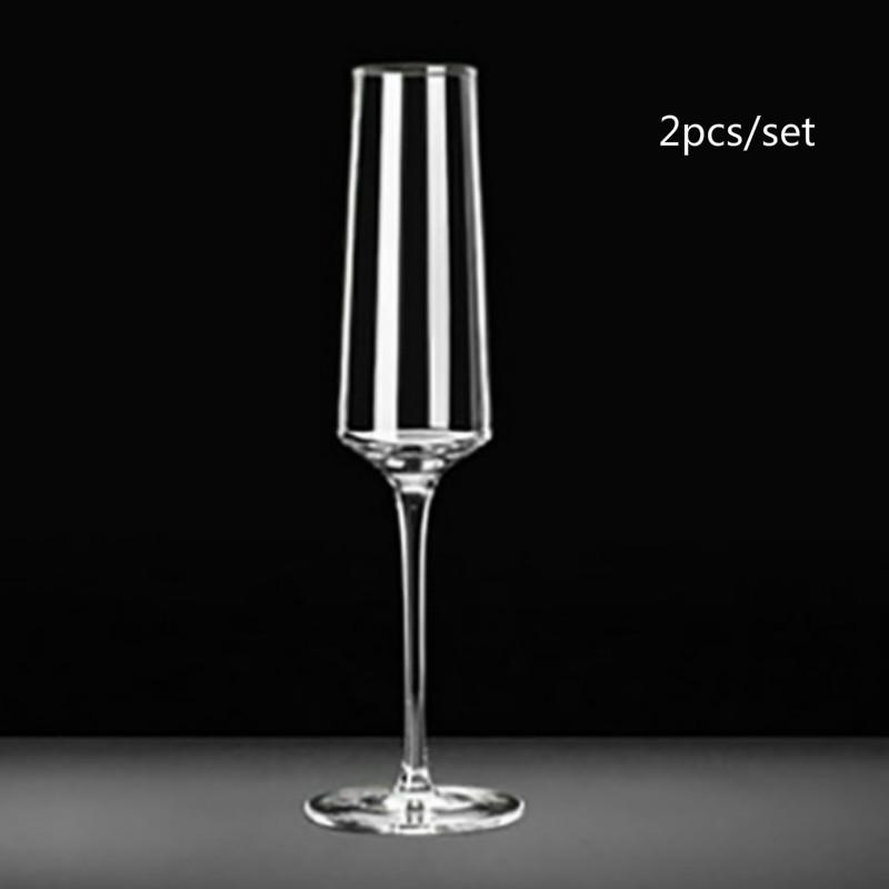 2pcs/Set 100-200ml Creative Art Shape Champagne Cup Gold Mouth Goblet Festival Family Tasting and Smelling Wine