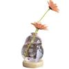 Transparent/Pink Creative Bubble Glass Vase With Wood Base Desktop Decorating Flowerpot  Home