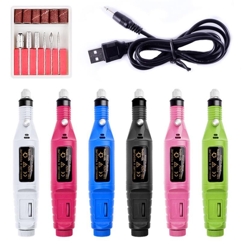 Strumenti per unghie Mini smerigliatrice elettrica Macchina portatile per unghie Pezzo per unghie Set smerigliatrice per unghie