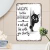 Cat Bathroom Signs Funny Powder Room Wall Decoration Funny Bathroom Wall Decor For Homeowners Renters Interior Designers