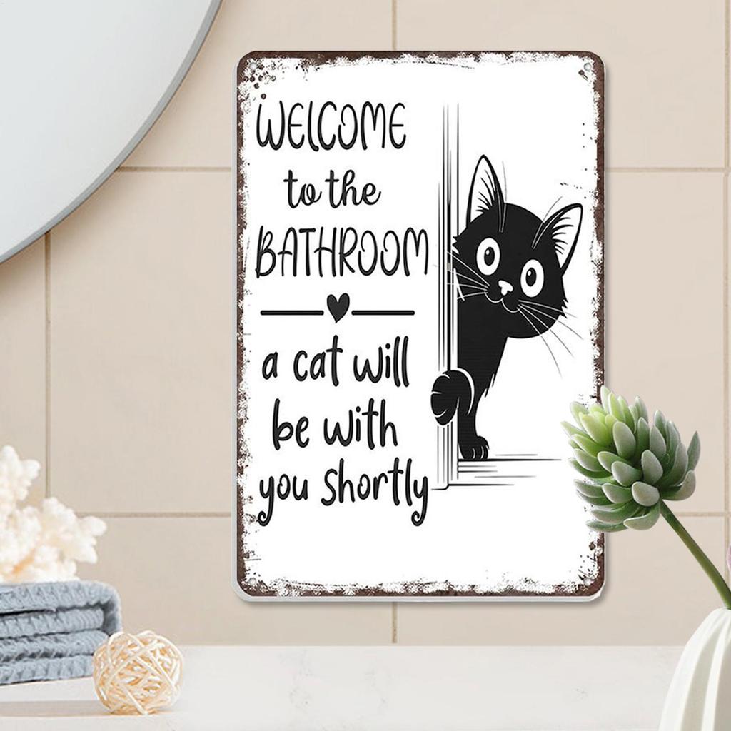 Cat Bathroom Signs Funny Powder Room Wall Decoration Funny Bathroom Wall Decor For Homeowners Renters Interior Designers