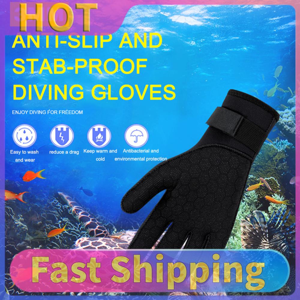 Neoprene Spearfishing Gloves Portable Scuba Snorkeling Gloves Lightweight Elastic Anti-scratch Comfortable Outdoor Accessories
