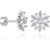 Cicy Bell Womens Flat Back Stud Earrings 18K Gold Plated Hypoallergenic | 316L G23 Surgical Titanium Steel, CZ Stud Jewelry, Tragus Helix Cartilage