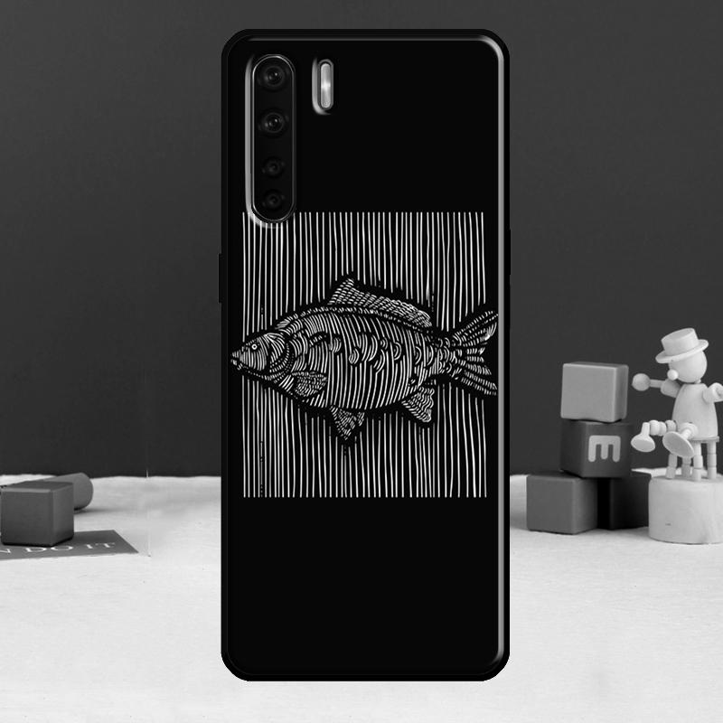 Carp Fish Fishing rod Hook Phone Case For Oppo A17 A18 A38 A58 A78 A98 A79 A40 A60 A80 A16 A76 A96 A15 A74 A94 A54 A77