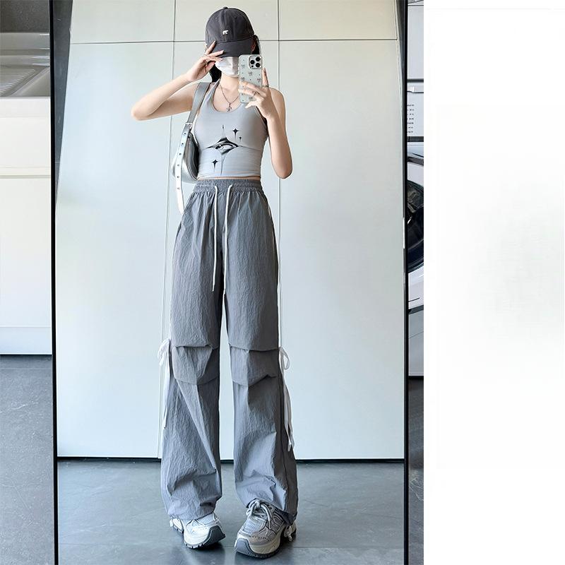 Summer New Loose Drape Wide-leg Pants Casual Bow Quick-drying Overalls