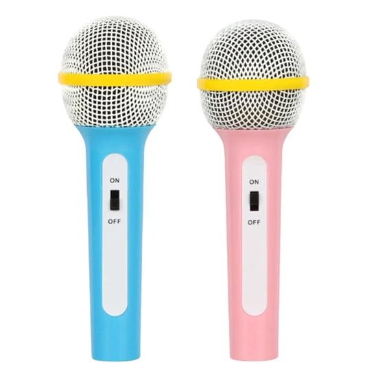 Stage Microphone Toy Educational Fake Microphone for Kids Realistic Lightweight Plastic Role Play Singing Hosting Interview Gift for Children