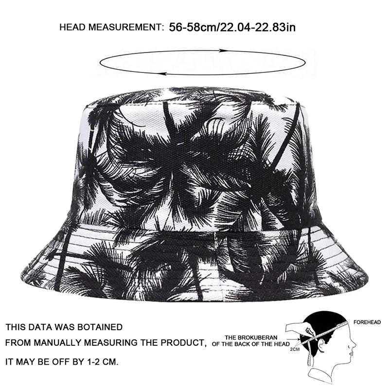 Fresh Latest Brand New Sunscreen Hat Travel Outdoor Fisherman Bucket Panama Print Leaf Neutral Gender Women  Men For Hats Caps