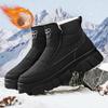 Vintervarma snökängor för män Halkfria Fuskpälsfoder Korta Stövletter med Sidodragkedja Promenadskor Herr Vattentäta Bekväma Luddiga Ankelkängor