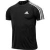 Adidas Striped Print Slim Fit Crewneck Tee Men Tops Black H28925