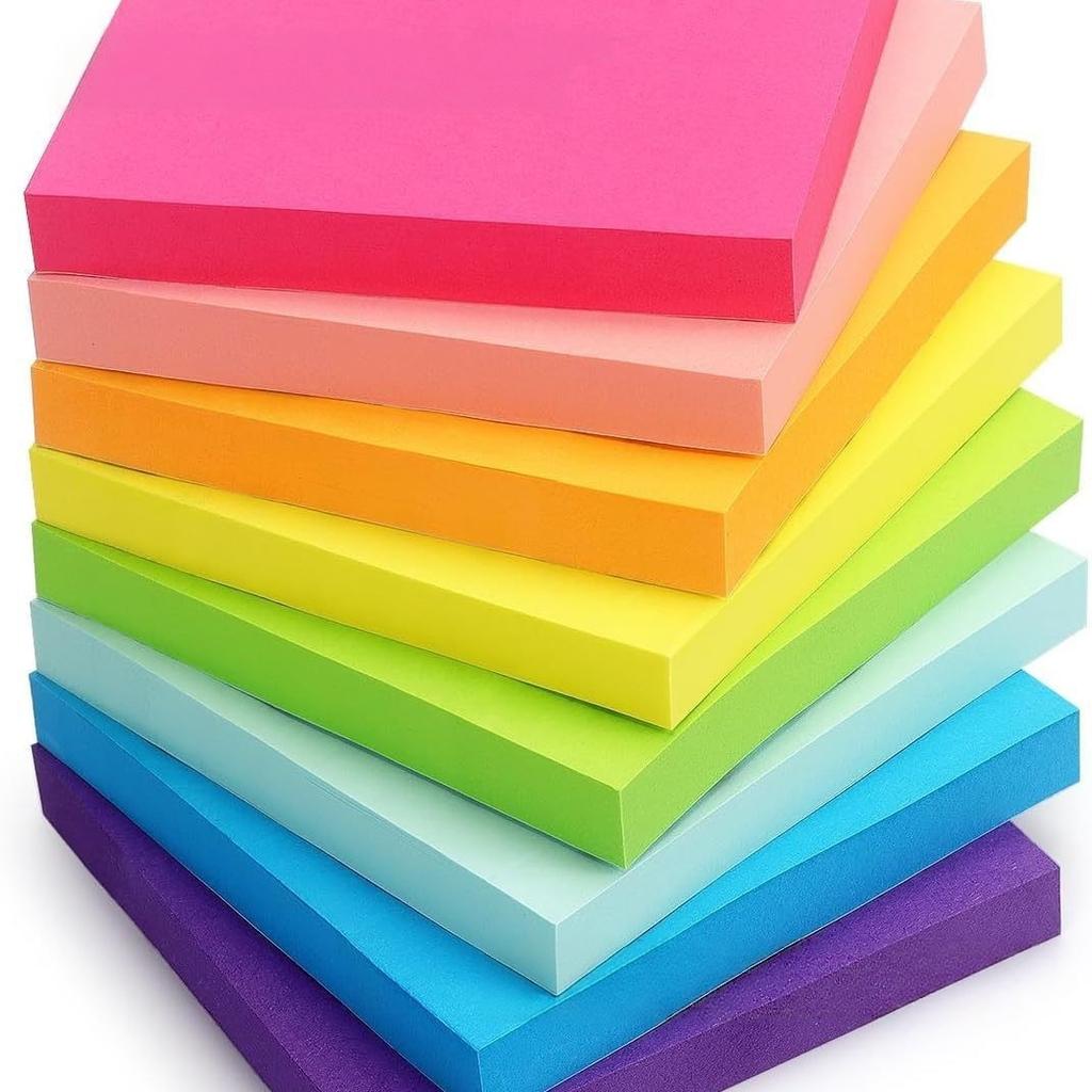 Colored Self-Adhesive Sticky Notes, Multi-Scenario Memo Pads for Reminders, Messages, Note Taking & Daily Memos