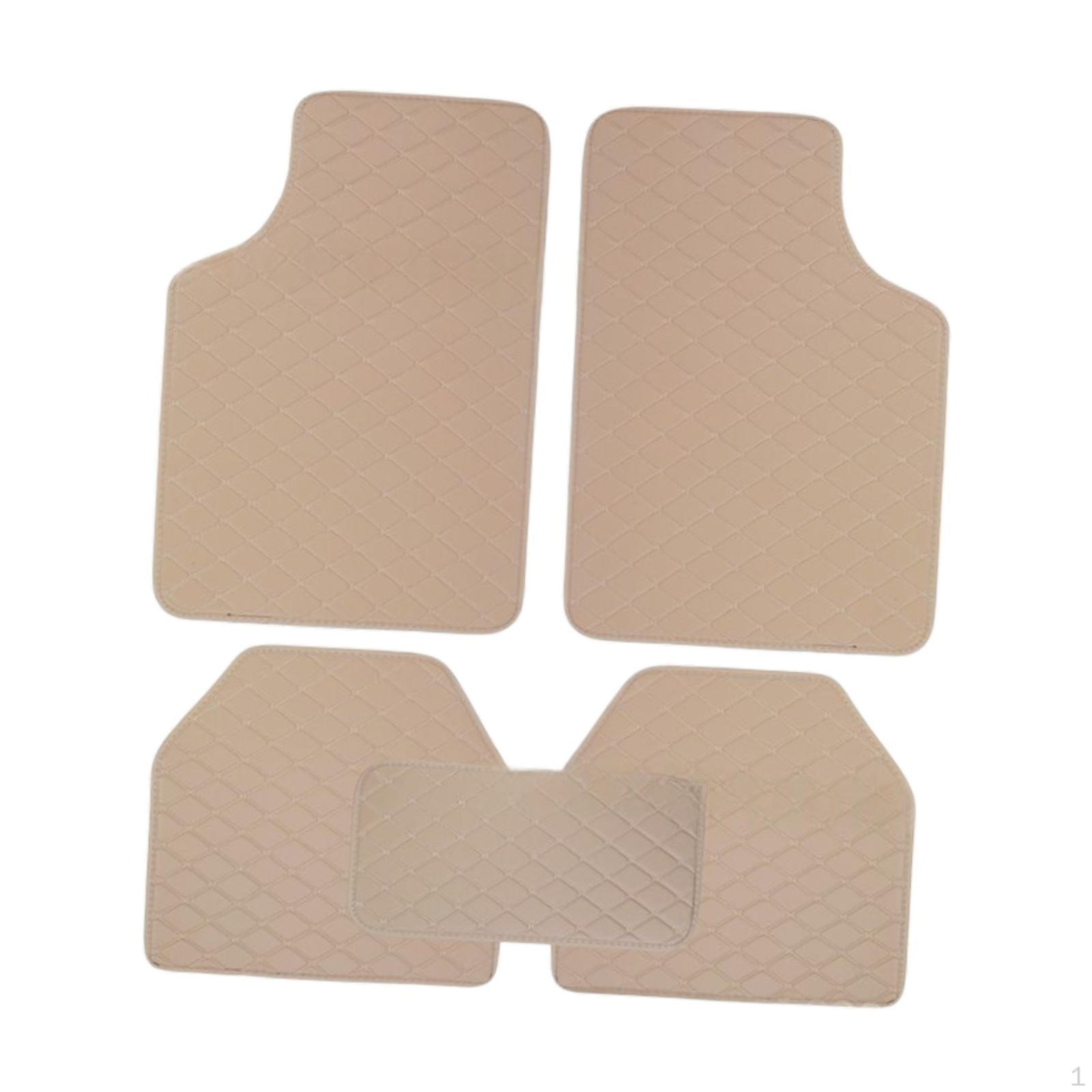 

5 штук Автомобільні килимки для підлоги для транспортних засобів Передні та задні Легке встановлення Аксесуари для вантажівок бежевий